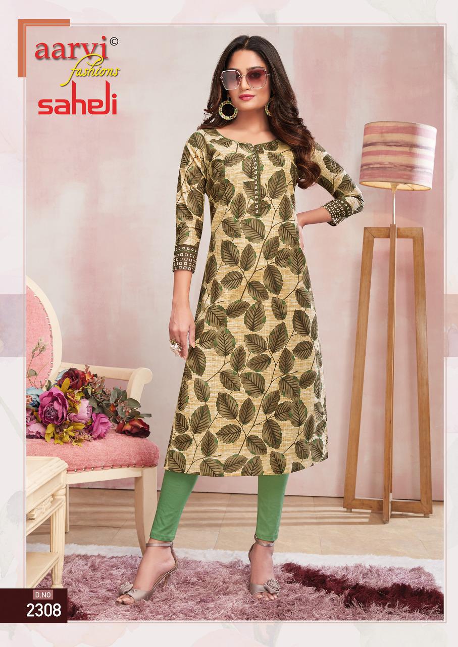 Aarvi Saheli 13 Fancy Regular Wear Cotton Designer Kurti Collection